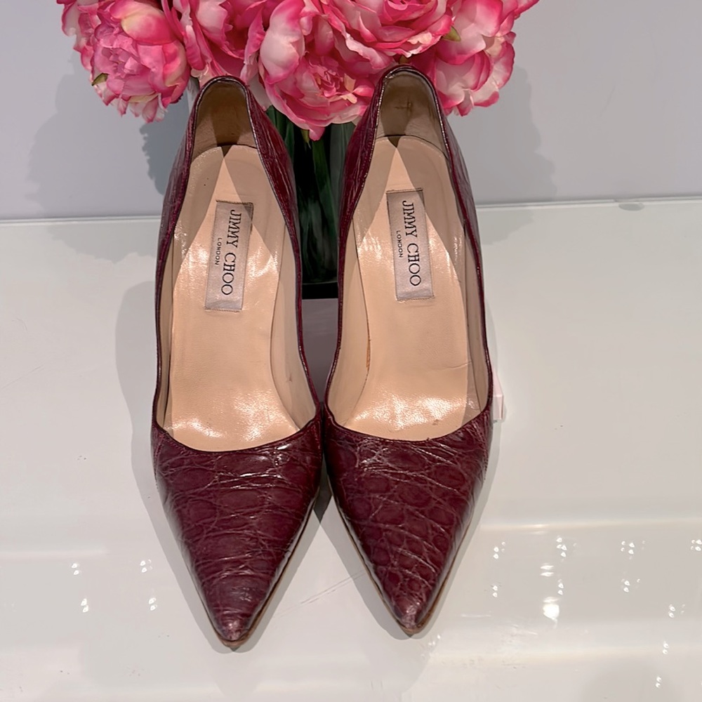 **PRICE DROP**Authentic Jimmy Choo - Maroon/Brown Alligator-Excellent Condition